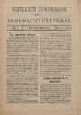 Butllet&iacute; d'Assaigs de l'Agrupaci&oacute; Cultural, n&uacute;m. 2, 11/1931 [Exemplar]