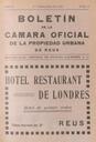 Boletín de la Cámara Oficial de la Propiedad Urbana de la Comarca de Reus, #4, 1/9/1921 [Issue]