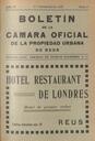 Boletín de la Cámara Oficial de la Propiedad Urbana de la Comarca de Reus, #6, 1/3/1922 [Issue]
