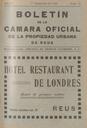 Boletín de la Cámara Oficial de la Propiedad Urbana de la Comarca de Reus, #10, 1/3/1923 [Issue]