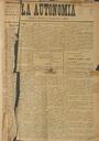 La Autonomía : periódico republicano democrático federal, núm. 3, 3/5/1890 [Exemplar]