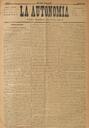 La Autonomía : periódico republicano democrático federal, núm. 9, 14/6/1890 [Exemplar]