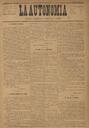 La Autonomía : periódico republicano democrático federal, núm. 16, 26/7/1890 [Exemplar]