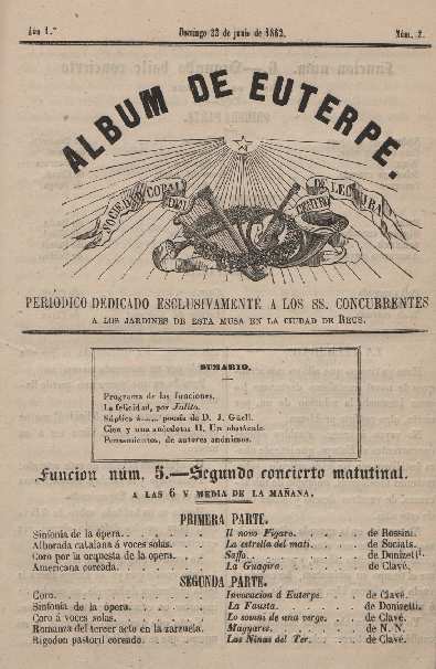 Álbum de Euterpe, núm. 2, 22/6/1862 [Exemplar]