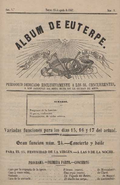 Álbum de Euterpe, núm. 9, 15/8/1862 [Exemplar]