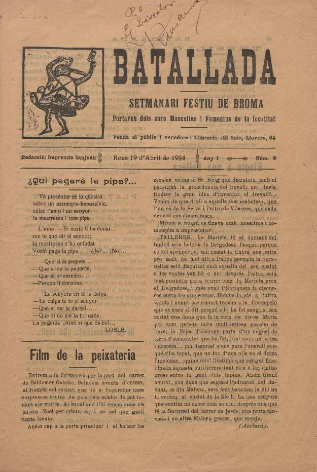 Batallada, núm. 8, 19/4/1924 [Exemplar]