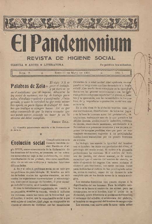 El Pandemonium, n&uacute;m. 2, 11/5/1901 [Exemplar]