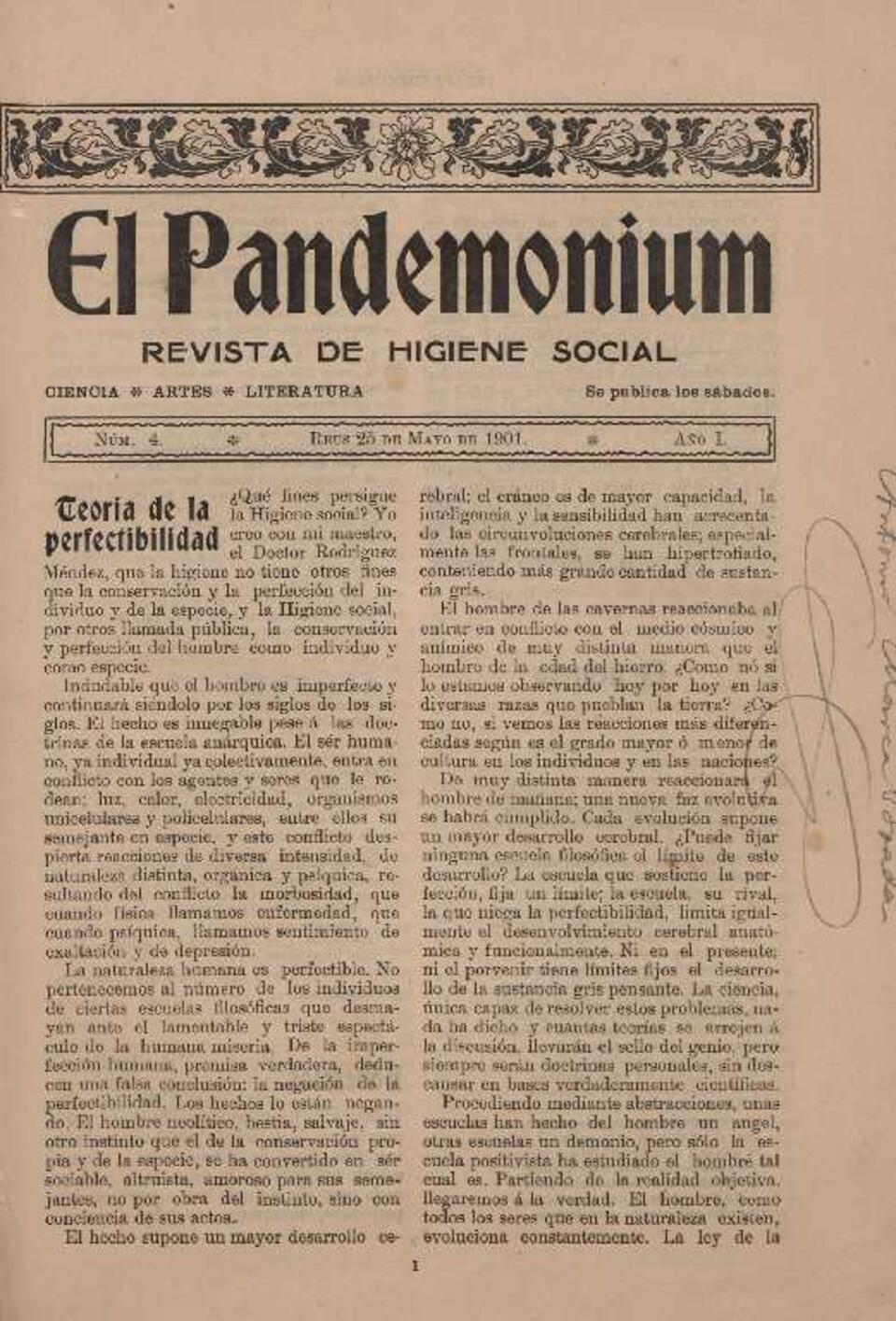 El Pandemonium, n&uacute;m. 4, 25/5/1901 [Exemplar]