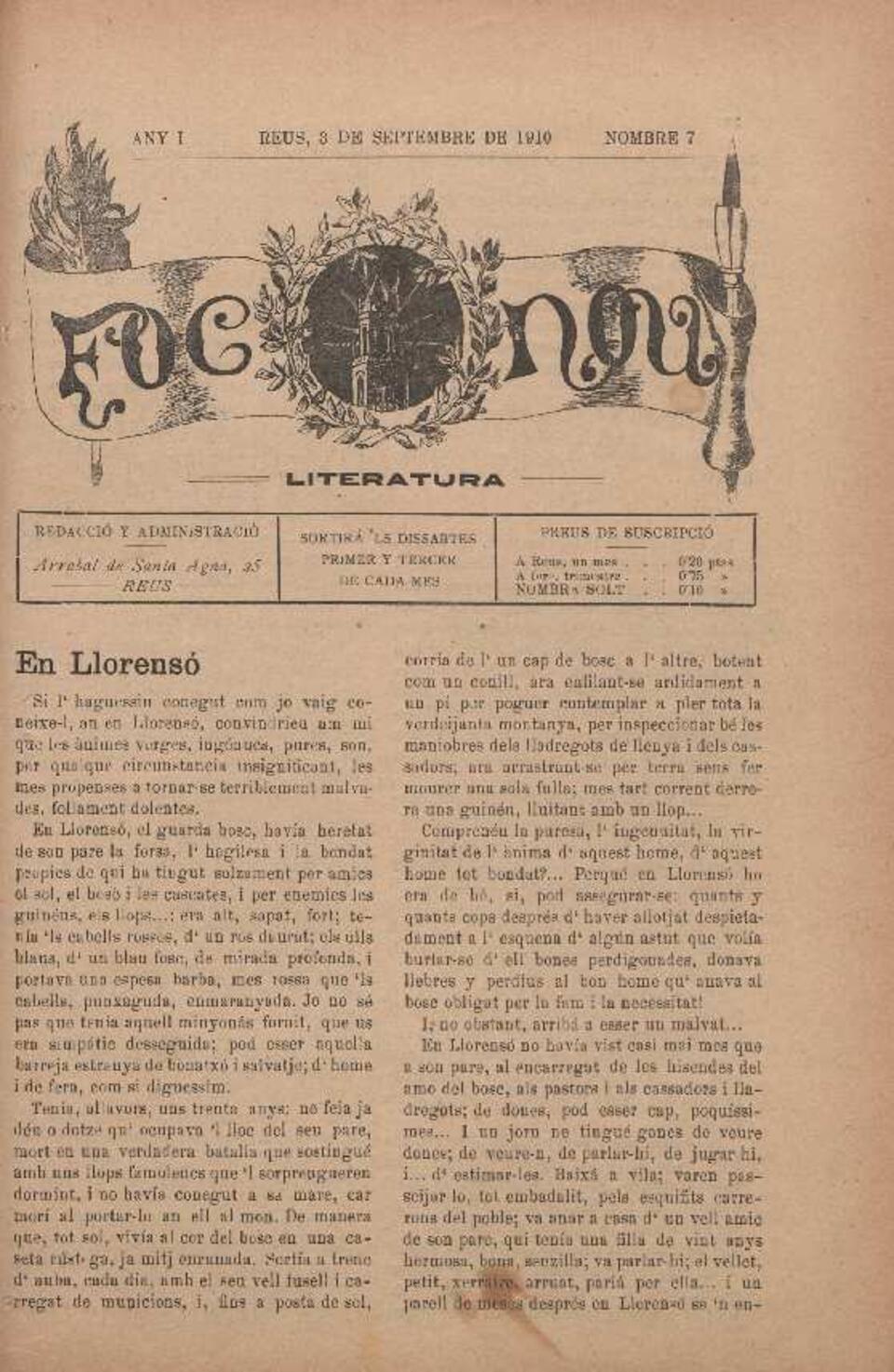 Foc Nou, n&uacute;m. 7, 3/9/1910 [Exemplar]