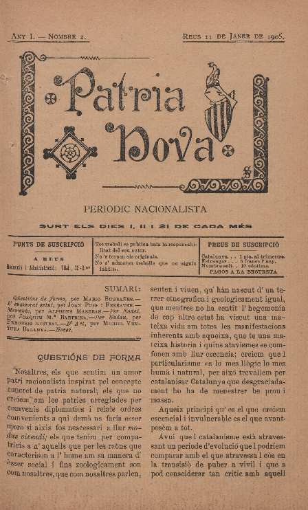 Patria Nova, n&uacute;m. 2, 11/1/1905 [Exemplar]