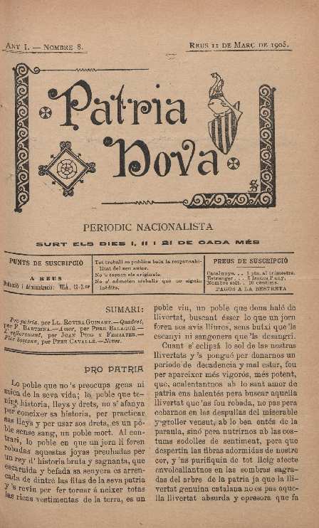 Patria Nova, n&uacute;m. 8, 11/3/1905 [Exemplar]