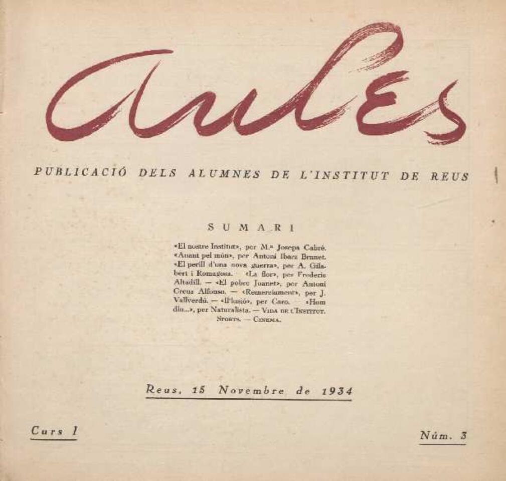 Aules, 15/11/1934 [Exemplar]