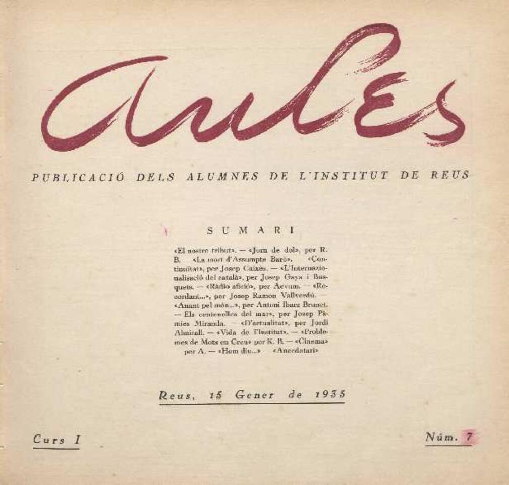 Aules, 15/1/1935 [Exemplar]