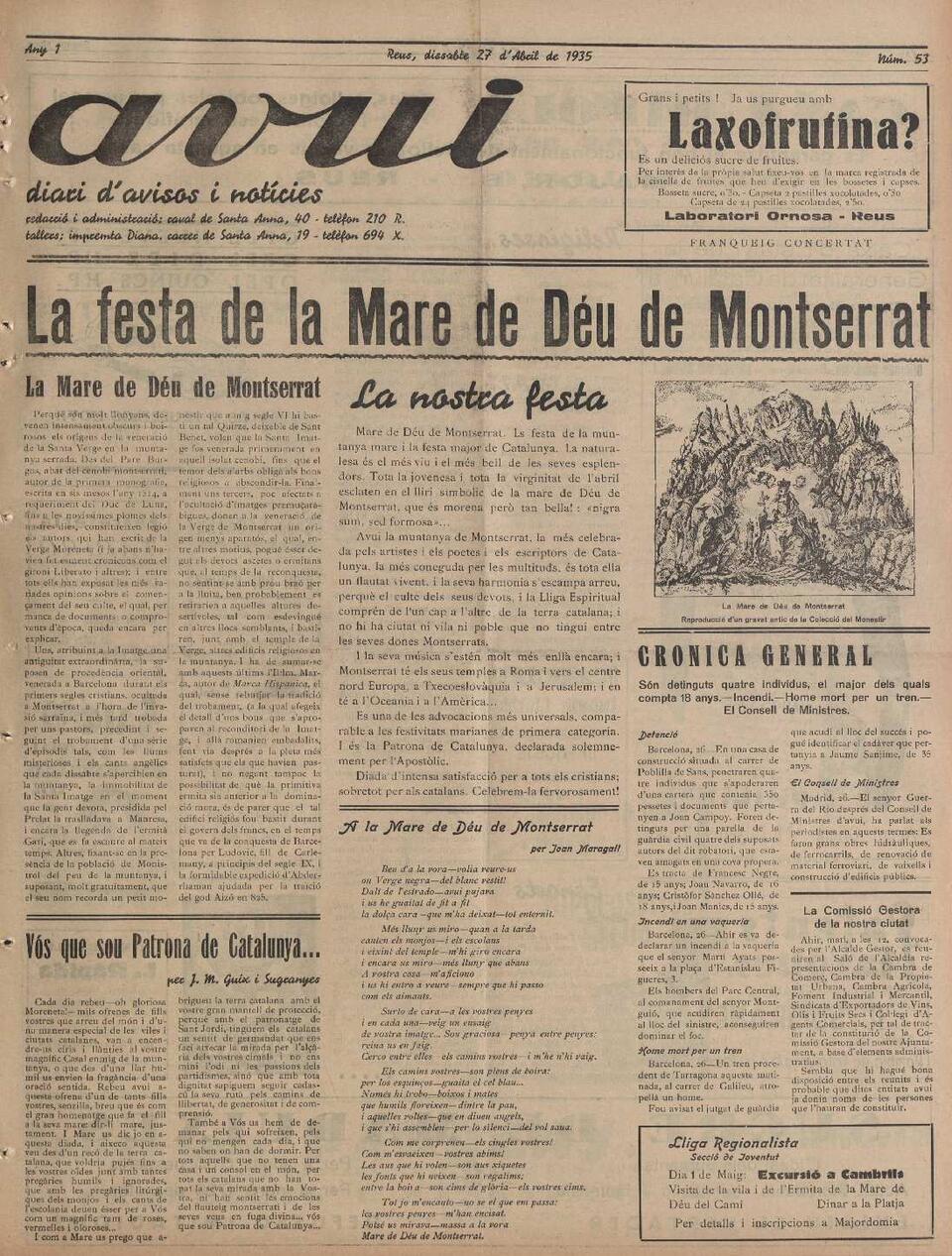 Avui, #53, 27/4/1935 [Issue]