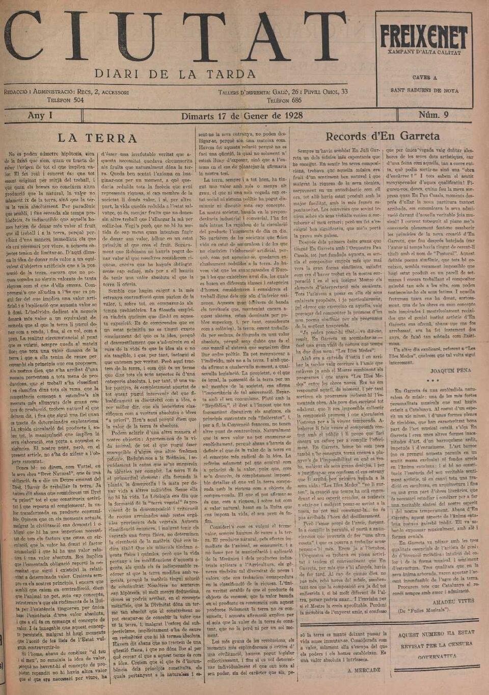 Ciutat, 17/1/1928 [Exemplar]
