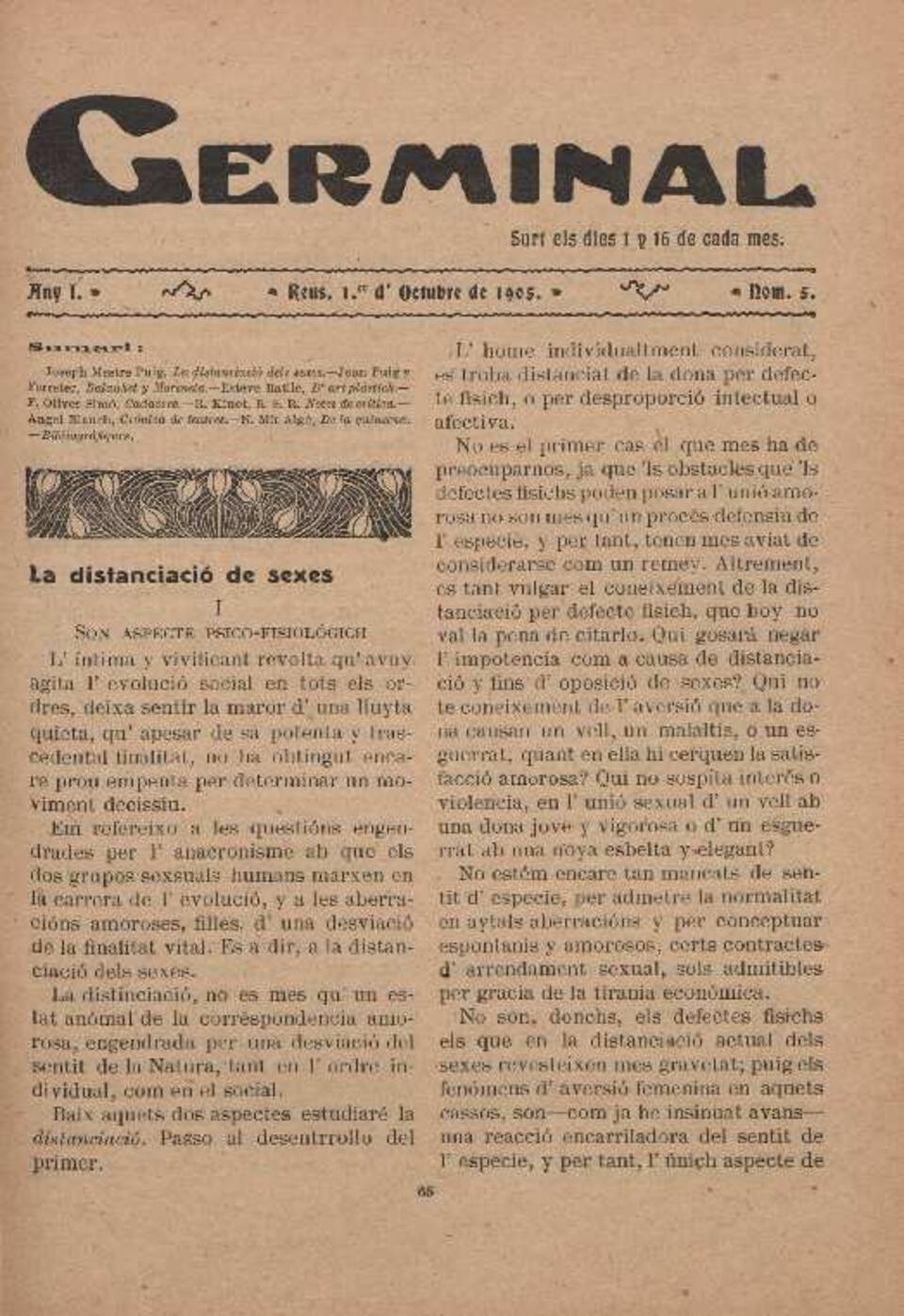 Germinal, 1/10/1905 [Exemplar]