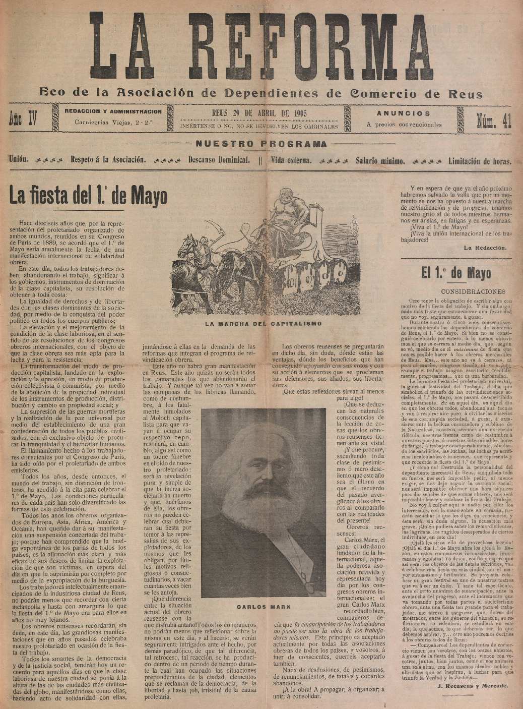 La Reforma, 29/4/1905 [Exemplar]