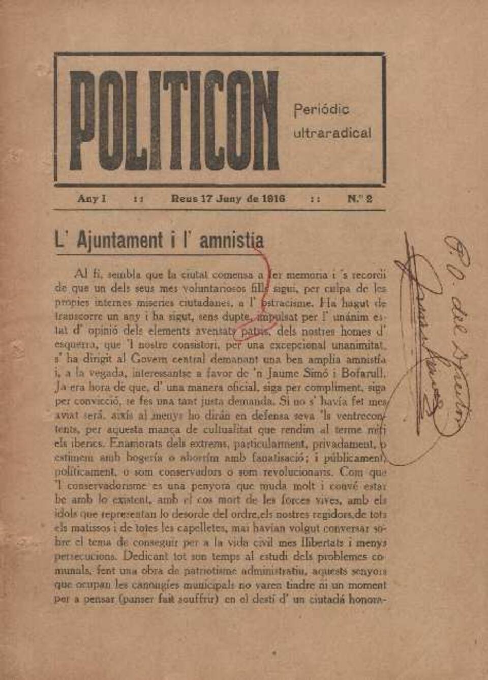 Politicon, 17/6/1916 [Exemplar]