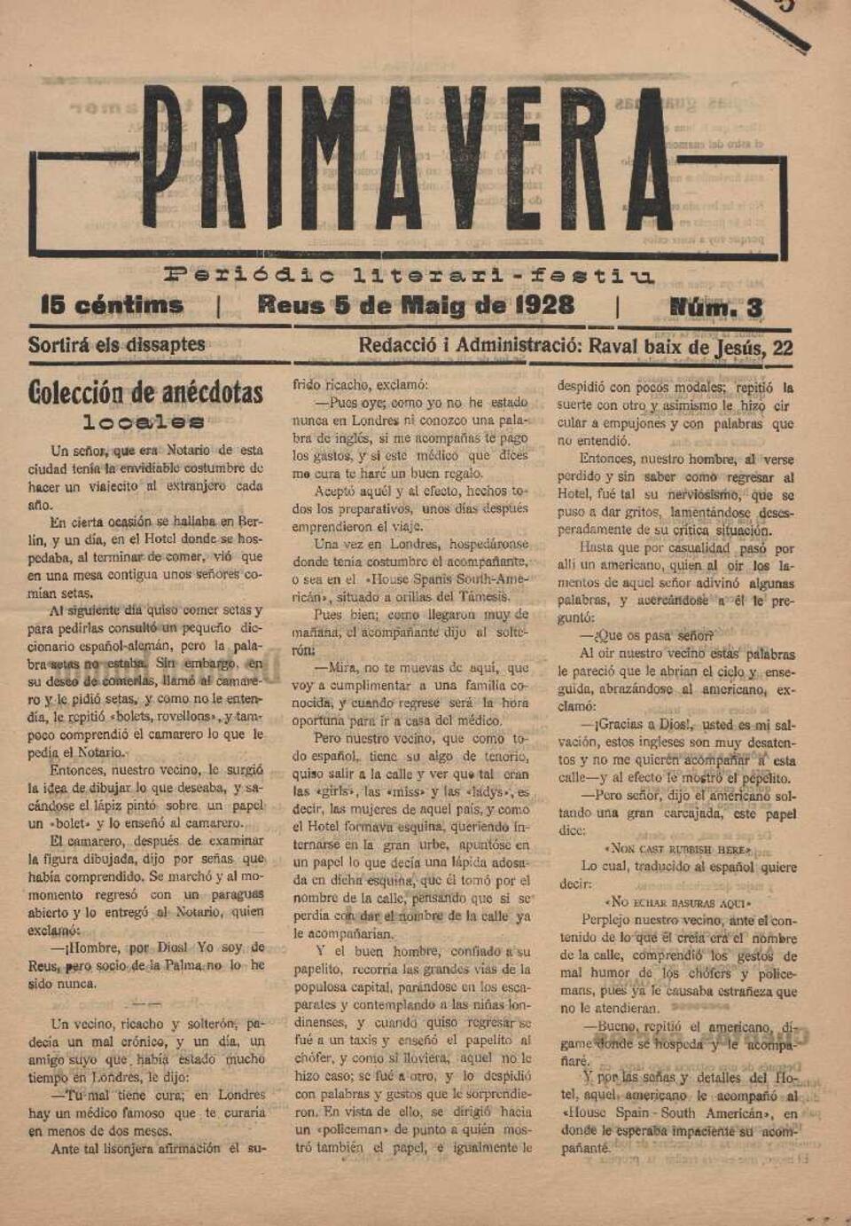 Primavera, 5/5/1928 [Exemplar]