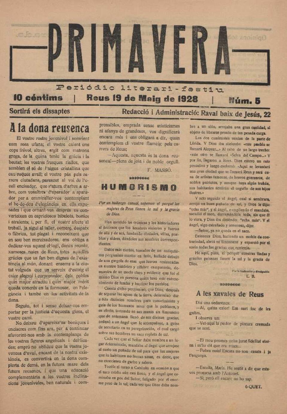 Primavera, 19/5/1928 [Exemplar]