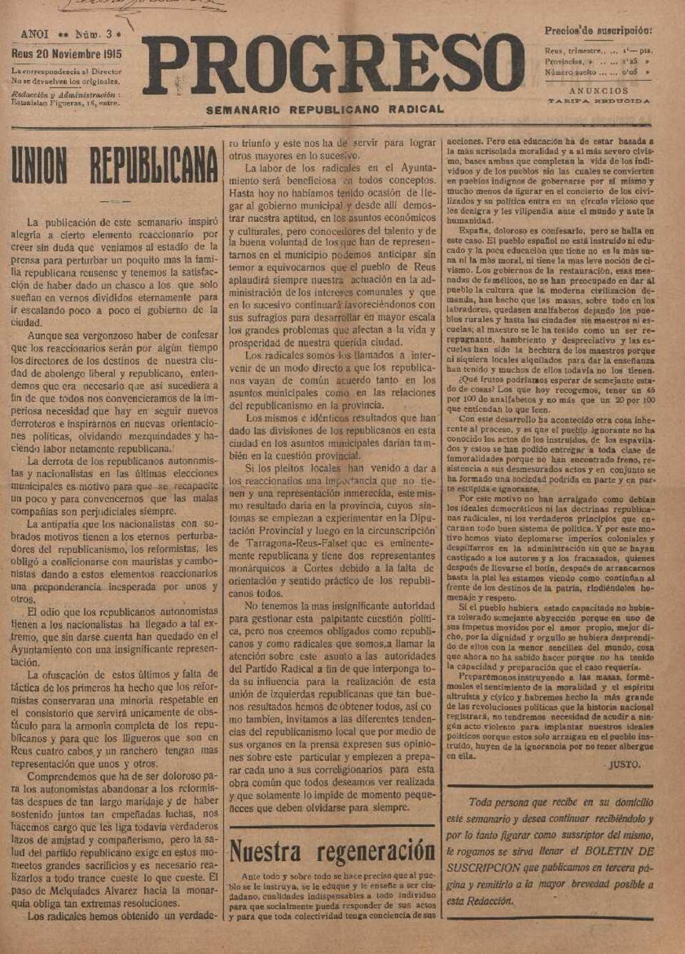 Progreso, 20/11/1915 [Exemplar]