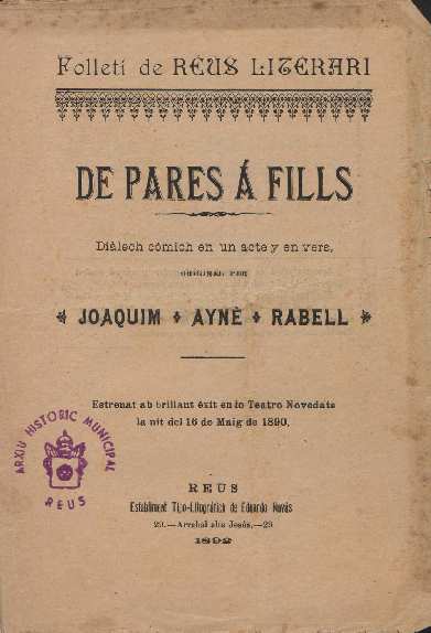 Reus Literari, 16/5/1890 [Exemplar]