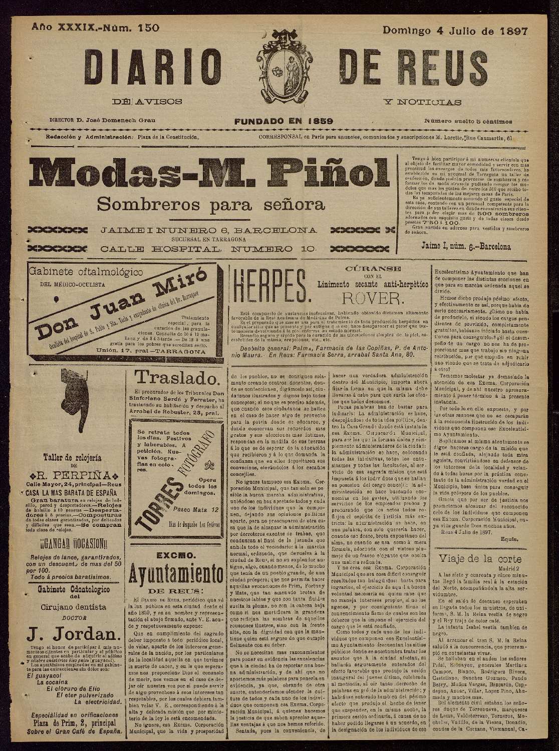 Diario de Reus, 4/7/1897 [Issue]