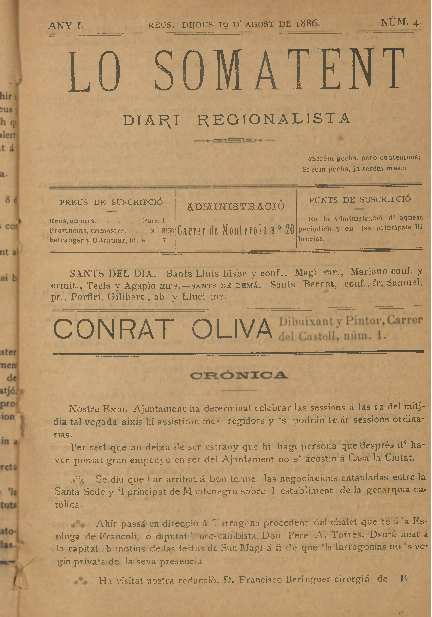 Lo Somatent, n&uacute;m. 4, 19/8/1886 [Exemplar]