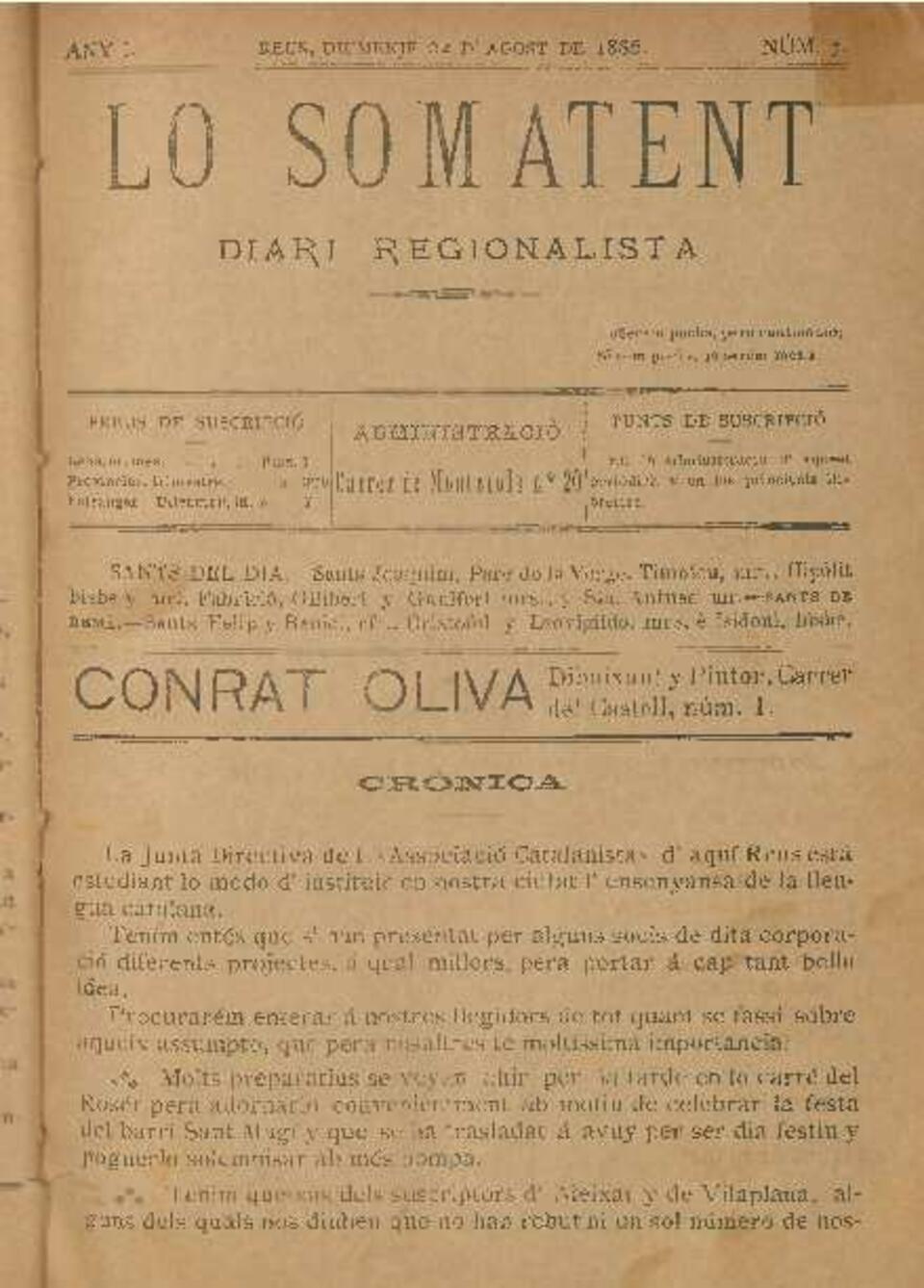 Lo Somatent, n&uacute;m. 7, 22/8/1886 [Exemplar]