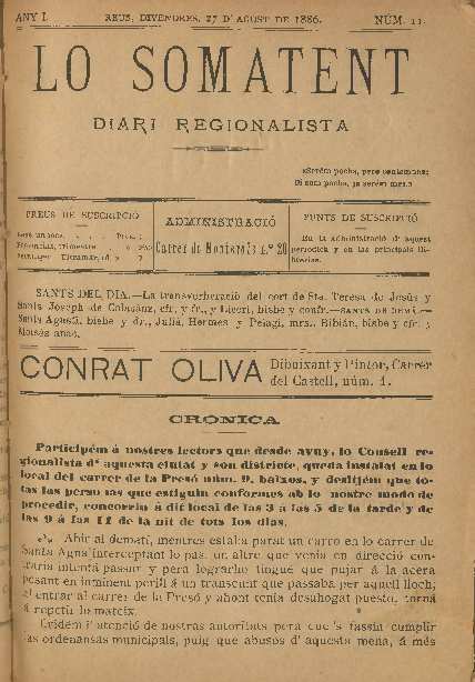 Lo Somatent, n&uacute;m. 11, 27/8/1886 [Exemplar]